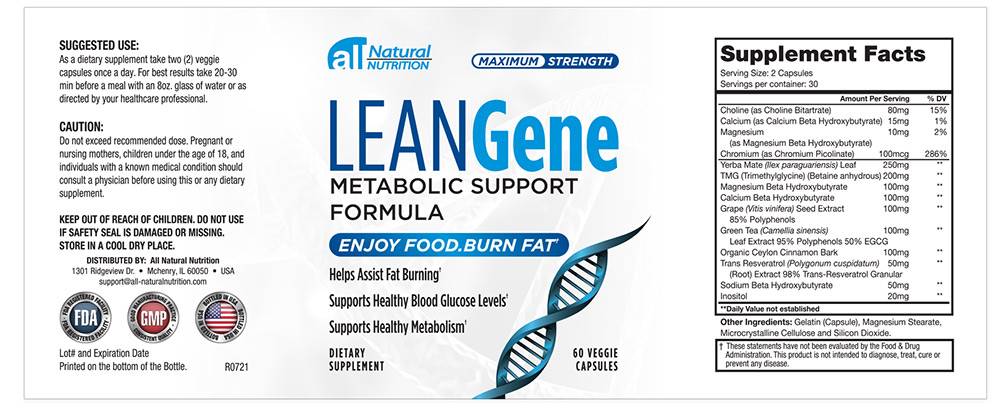 Lean Gene Supplement Facts